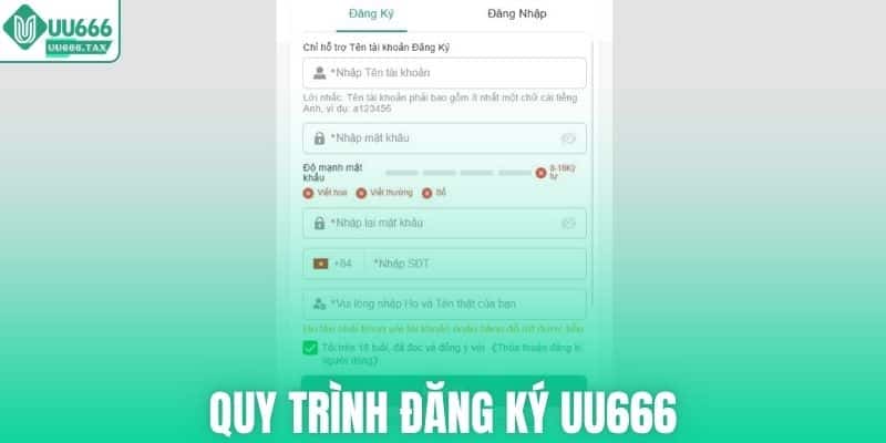 Quy trình đăng ký UU666